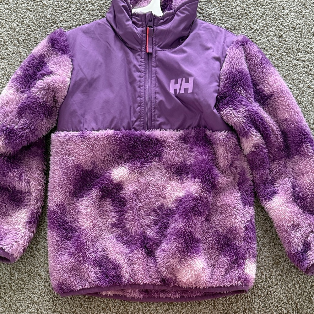 Kids Helly Hansen Purple Fleece Pullover Jacket